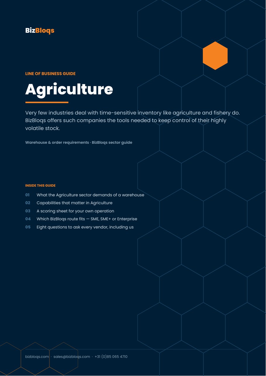 Landwirtschaft — Lager- & Auftragsanforderungen